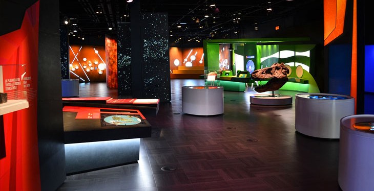 EXO, Planétarium Rio Tinto Alcan, Montréal : éclairage de l’exposition permanente par LightFactor.